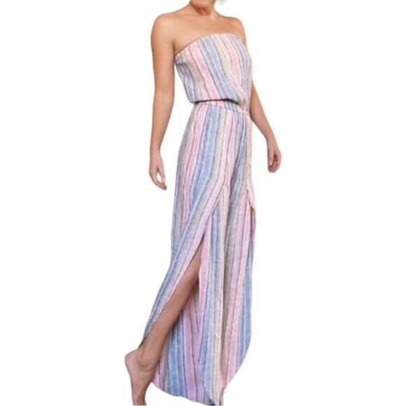DREW Pants - Anthropologie Drew Emerson Striped Strapless Jumpsuit
